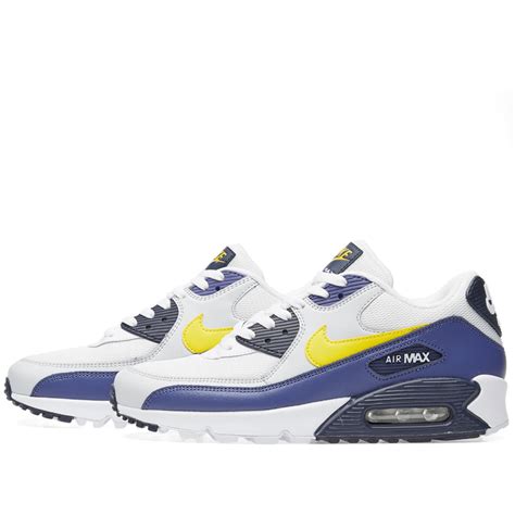 Nike Air Max 90 Essential White Tour Yellow And Blue End Us
