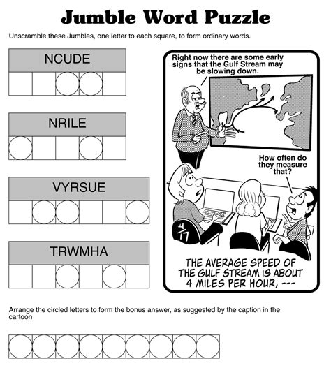 10 Best Daily Jumble Word Puzzle Printable