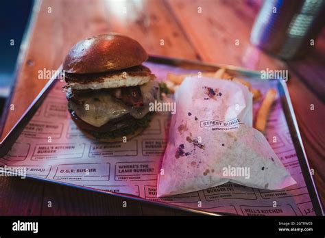 Southbank London UK 2021 09 25 Burger At Gordon Ramsay Street