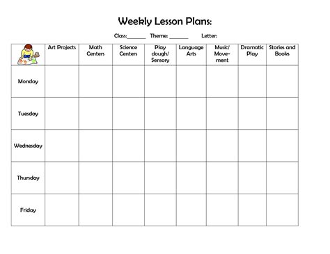 Blank Lesson Plan Calendar Template Calendar Template Printable