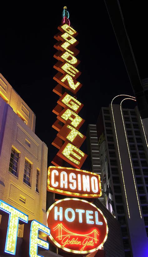 A Golden Gate Sign Fremont Street Experience Las Vegas Nv Us
