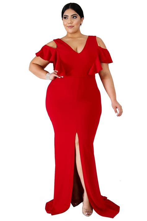 Red Flamous Mermaid Plus Size Dress Plus Size Party Dresses Plus