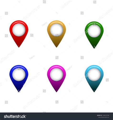Set Map Pointers Vector Stock Vector Royalty Free 1246167598