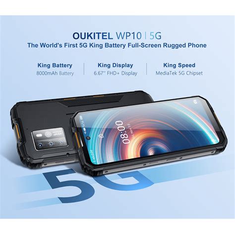 Oukitel Wp10 Smartphone 5g Rugged Smart Phone 8000mah 667 Inch Fhd