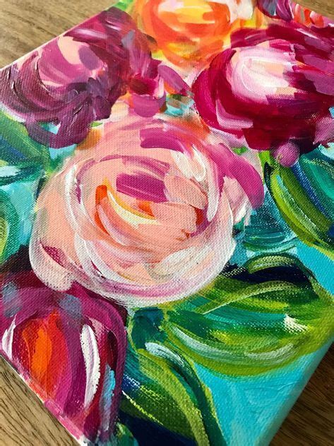 Learn How To Paint Loose Abstract Flowers With Acrylic Paint On Canvas