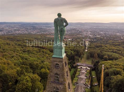 Kassel Aus Der Vogelperspektive Herkules Statue Auf Der Spitze Vom