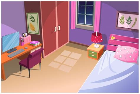Cartoon Bedroom Picture Cartoon Of A Bedroom Interior Royalty Free Vector Image Bodendwasuct