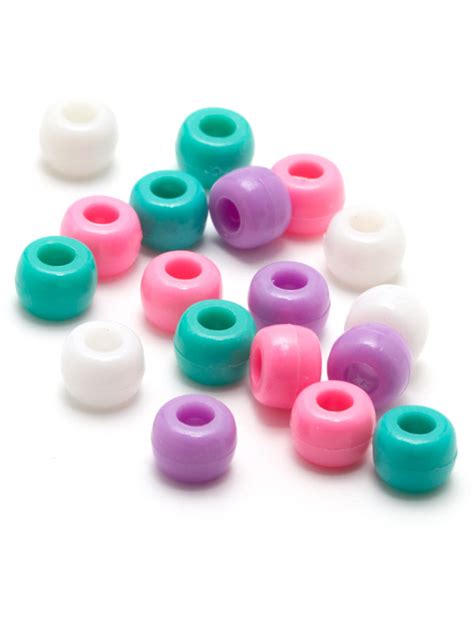 700pc Pastel Colors Plastic Pony Beads