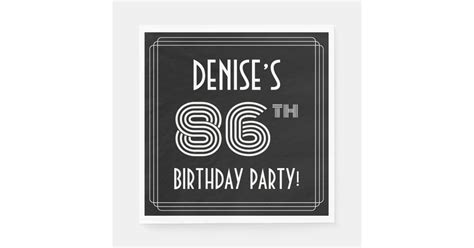 86th Birthday Party Art Deco Style Custom Name Napkins Zazzle