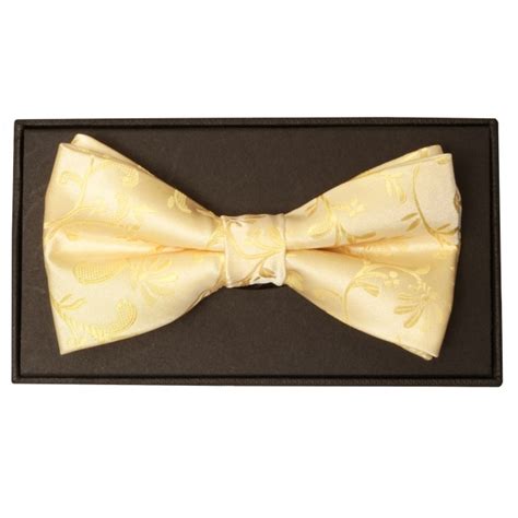 Gold Floral Mens Bow Tie