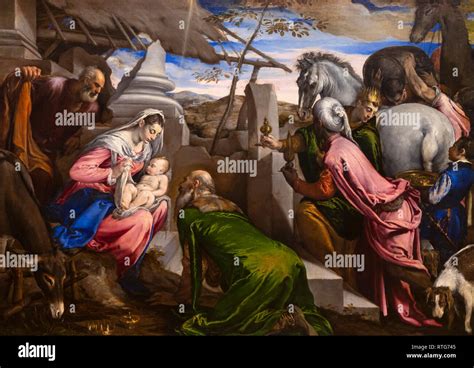 The Adoration Of The Magi Jacopo Da Ponte Jacopo Bassano Circa