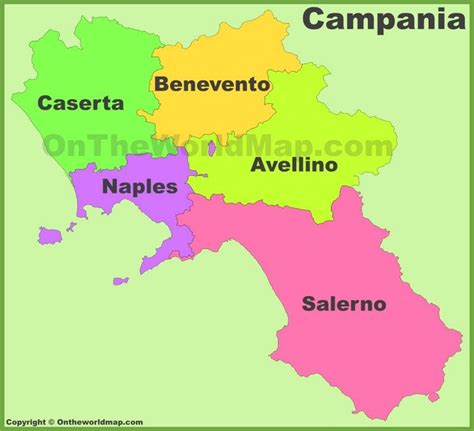 Campania Provinces Map Campania Map Province