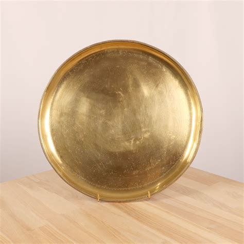 Handmade 36 Cm Plate Tray Vintage Solid Brass Simple Etsy Brass