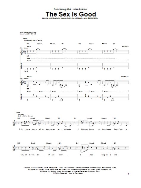 The Sex Is Good By Saving Abel Guitar Tab Guitar Instructor