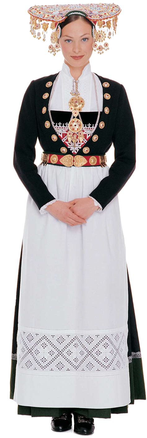 traditional Norwegian bridal costume with crown ... | Traditional outfits, Traditional fashion ...