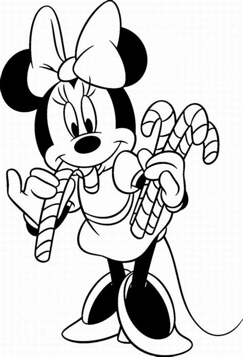 Minnie Mouse Segurando Doces Para Colorir Imprimir E Desenhar Colorir Me