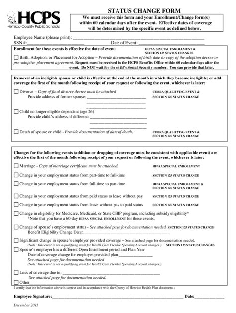Fillable Online Hcps Status Change Form Fax Email Print Pdffiller
