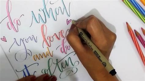Modern Calligraphy With Colored Pencil Pencil Calligraphy Shading