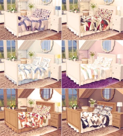 Blooming Rosy Archive — Ts4 Quilt Bed Set By Sooky This Set Is A