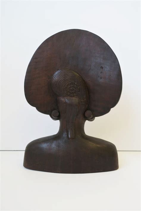 African Wood Female Bust Figurative Sculpture At 1stdibs