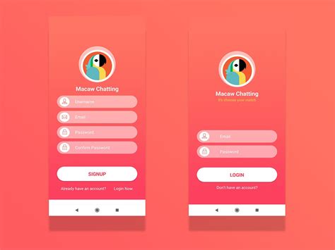 Chat Application Login Form Search By Muzli
