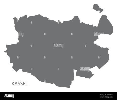 La Città Di Kassel Mappa Con Boroughs Grigio Illustrazione Forma