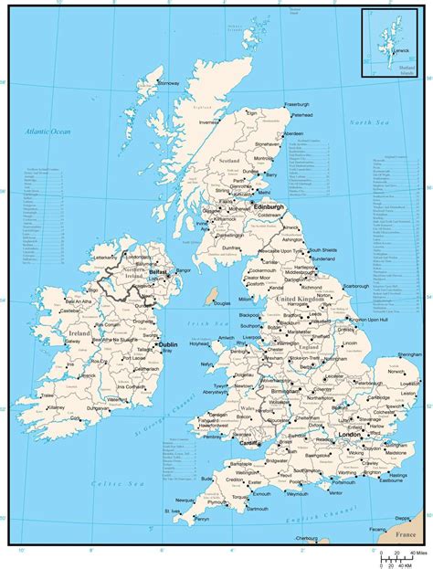United Kingdom And Ireland Map Map Vector