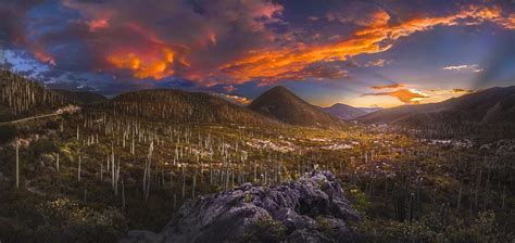 Nature Landscape Sunset Desert Valley Hill Clouds