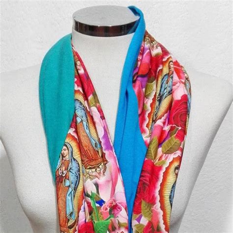 Virgin Mary Loop Scarf Our Lady Of Guadalupe Circular Wrap Etsy