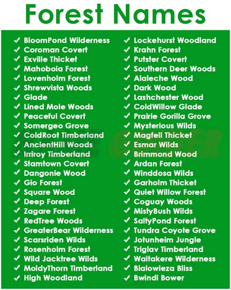 325 Forest Names Ideas And Suggestions 2023 Name Guider
