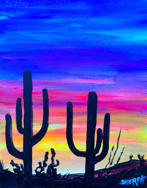 Sunset In Kingman Az A Fully Guided Suset Paint Along Fully Guided