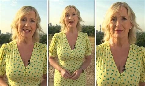 Carol Kirkwood Stuns In Busty Floral Dress As She Issues Heat Warning