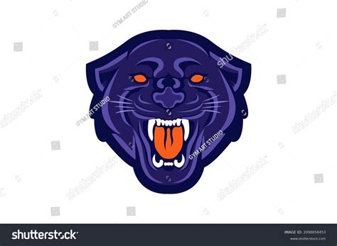 Black Panther Mascot Animal Logo Image Stock Vector Royalty Free