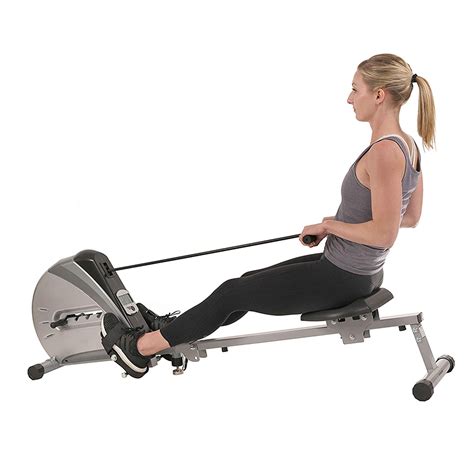 Rowing Machine Rower Ergometer With Digital Monitor Inclined Slide
