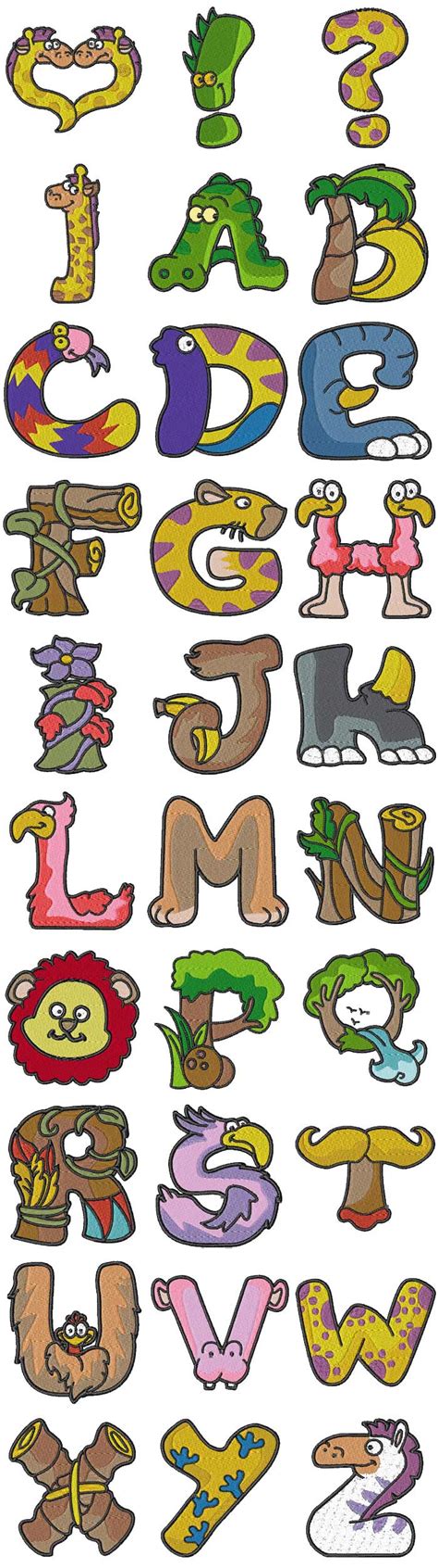 Designs by juju has thousands of machine embroidery digital designs such as applique designs, fonts, holiday designs, free designs, seasonal designs, . Machine Embroidery Designs - Animal Alphabet Set