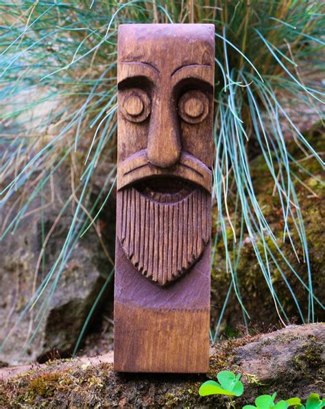 Odin Carved Wooden Statue Figure Viking God Vikings Idol Norse Etsy