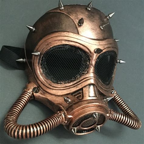 Rose Gold Steampunk Respirator Full Gas Mask Metallic Copper Etsy