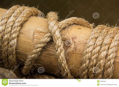 Rope Knot On A Bamboo Stock Photo Image Of Pattern Outdoors 52094664