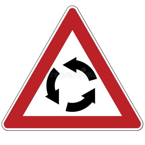 Warning Sign Intersection With A Circular Motion Stock Illustration