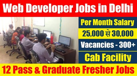 Fresher And Experienced Web Developer Jobs In Delhi Ncr Salary 25000 To