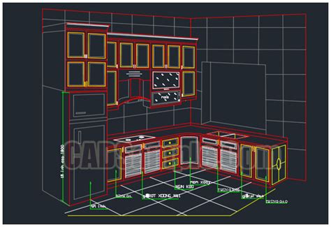 Cad detail drawing of kitchen cabinets. New Kitchen Cabinet Drawing Dwg » CADSample.Com