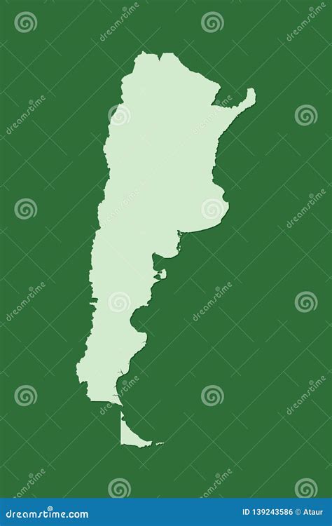 Argentina Vector Map Isolated On White Background High Detailed Black