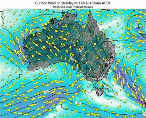 South Australia Surface Wind On Wednesday 10 Mar At 1030pm Acdt