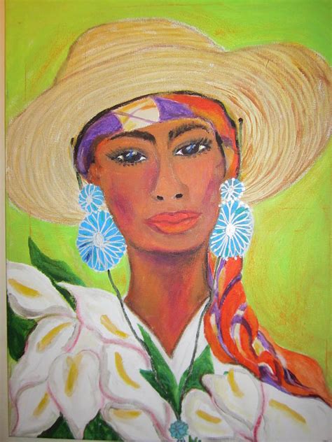 Lady With Flowers Painting By Joyce Miles Fine Art America