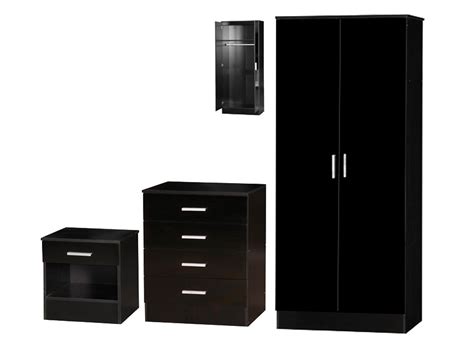 High quality, real wood murphy beds. Galaxy High Gloss Black Bedroom Furniture Sets - 3 Piece ...
