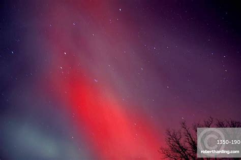 Aurora Borealis Northern Lights Red Stock Photo