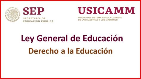 📖🍎 Ley General De EducaciÓn En MÉxico Derecho A La EducaciÓn 📜 Youtube