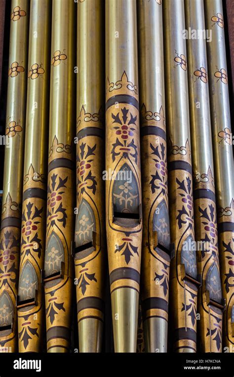 Decorated Organ Pipes In A Church Stock Photo Alamy