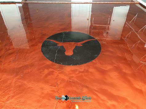 This makes solid epoxy coatings more abrasion resistant, chemical resistant, and stain resistant. Metallic Epoxy garage floor, burnt orange, By Texoma ...