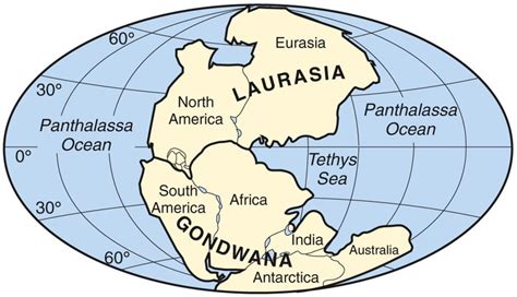 Pangaea Supercontinent Between 200 Million And 300 Million Years Ago
